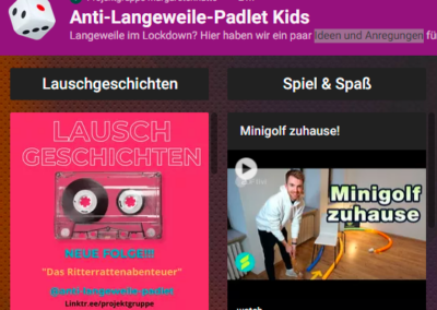 Gießen Margaretenhütte: Anti-Langeweile-Padlet für Kids